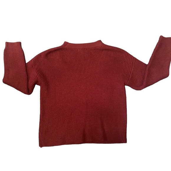 Size S/M Miracle Womens Burgundy Cropped Sweater - Picture 4 of 4